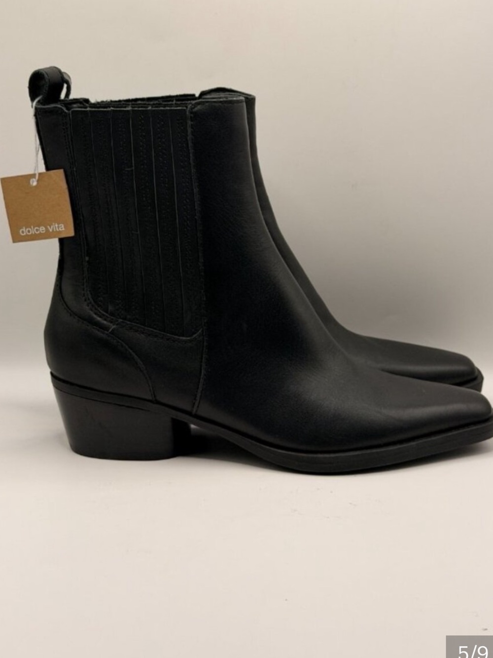 Dolce Vita Faint H20 Waterproof Chelsea Boot Black Leather H20 Women’s Size 8
